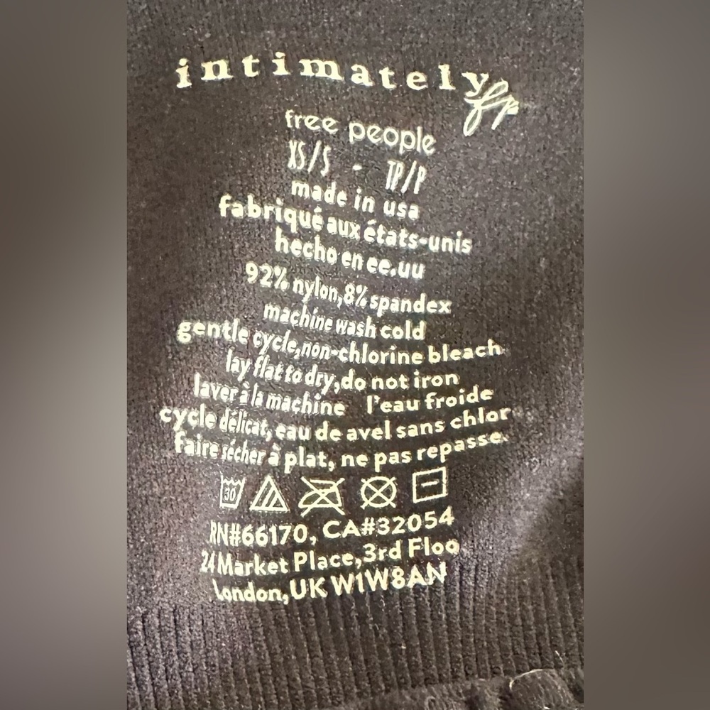 Free People Clean Lines Bodysuit Black Size XS/S Never Worn Perfect Condition - Picture 10 of 10